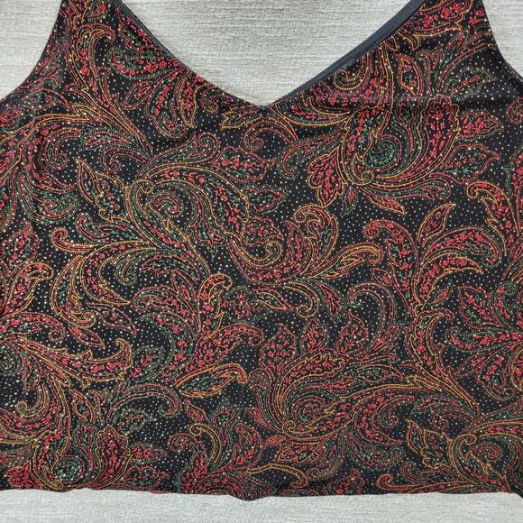 Vtg Alex Evenings Tank Jacket Set XL Paisley Slinky Glitter Mother Of The Bride - Picture 9 of 16